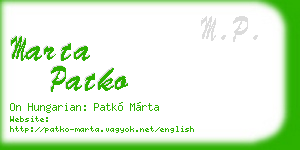 marta patko business card